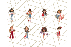 Patriotic Fashion Girl Clipart PNG for 4th of July Product Image 3