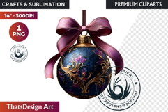 Christmas Jewel Baubles Clipart | Elegant Holiday Ornaments Product Image 1