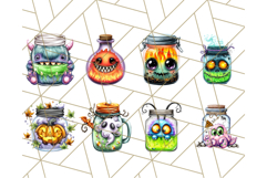 Halloween Monster Clipart PNG, Monsters in Jars, Spooky Png Product Image 3