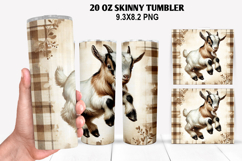 Goat Skinny Tumbler 20oz Wrap Design, Animal Tumbler Wrap Product Image 1