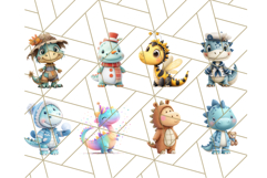 Dinosaur Costume Clipart, Cute Dinos in Halloween Outfits Product Image 7