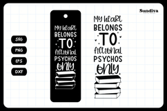 Dark Romance Bookmark Saying SVG | Fictional Psychos Product Image 3