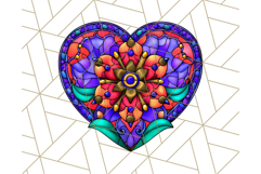 Stained Glass Hearts and Butterflies Clipart PNG Product Image 3