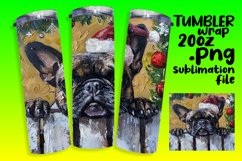 Peeking Dog Winter Tumbler Wrap Christmas Holiday 20oz Product Image 1