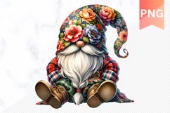 Floral Gnome Sublimation - Clipart PNG Bundle Product Image 6