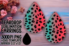 Shimmering Glittery Leopard Print Teardrop Earring Product Image 1