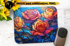 Stained glass Roses Mouse pad design,Roses mousepad png Product Image 1