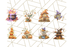 Halloween Witch House Clipart PNG with Potions and Brooms Product Image 7