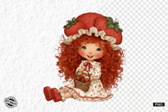 Summer Strawberry Girl Clipart Product Image 1