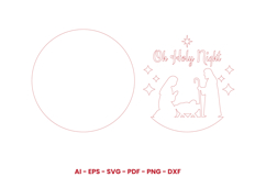 Christmas Round Sign Laser Cut SVG | Christmas Door Hanger Product Image 2