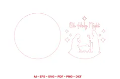 Christmas Round Sign Laser Cut SVG | Christmas Door Hanger Product Image 2