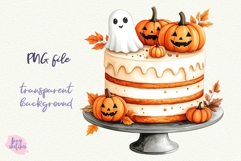 Cake PNG Halloween Ghost Cafe Clipart Sublimation Product Image 1