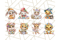Costumed Critters Halloween Clipart PNG, Halloween Clip Art Product Image 3