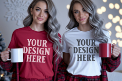 Gildan 18000 Sweatshirt Couples Sweatshirt Mockup Product Image 1