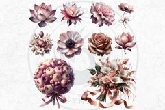 Romantic Rose gold and blush floral arrangements Clipart PNG Product Image 5