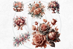 Romantic Rose gold and blush floral arrangements Clipart PNG Product Image 6