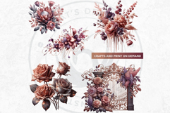 Romantic Rose gold and blush floral arrangements Clipart PNG Product Image 9