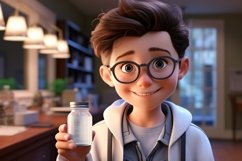 3D Character Child Boy scientist with relevant environment Product Image 1