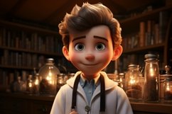 3D Character Child Boy scientist with relevant environment Product Image 1