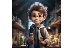 3D Character Child Boy scientist with relevant environment Product Image 1