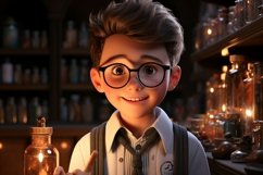 3D Character Child Boy scientist with relevant environment Product Image 1