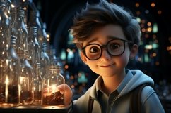3D Character Child Boy scientist with relevant environment Product Image 1