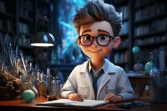 3D Character Child Boy scientist with relevant environment Product Image 1