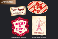 Vintage Valentine Day Labels and Romantic Heart Tags Product Image 3