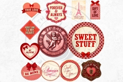 Vintage Valentine Day Labels and Romantic Heart Tags Product Image 8