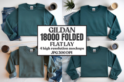 Gildan 18000 Sand Folded Flat Lay Mockups Product Image 1