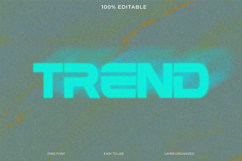 Trendy Teal "Trend" Font Display on a Textured Background Product Image 1