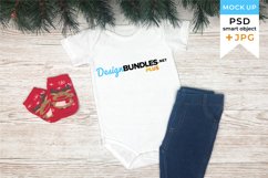 Christmas Mockup baby onepiece JPG and PSD smart object Product Image 1