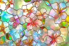 Glass Flowers Multicolored Background Wallpaper Product Image 1