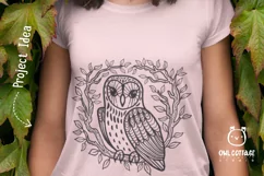 Owl in the Branches svg, Owl Zentangle svg, Owl in the Leave Product Image 9