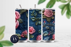 Embroidered Denim Digital Paper| Denim Pattern Product Image 2