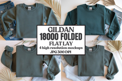 Gildan 18000 Sand Folded Flat Lay Mockups Product Image 1