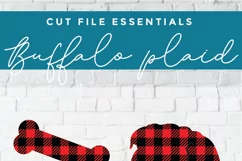 Buffalo plaid dog - a bone and dog paw file with paw print Product Image 2