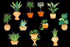 House plants, Boho home decor watercolor clipart Product Image 3