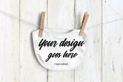 Baby Bib on Clothesline Photoshop PSD & PNG Product Mockup Product Image 4