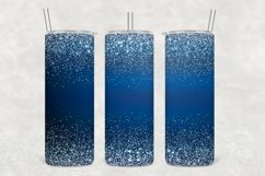 Blue Grey Tone Sparkle Glitter Tumbler Wrap Sublimation Product Image 1