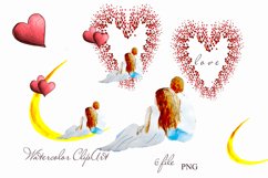 Valentine's Day watercolor clipart hart Product Image 3