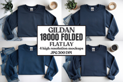 Gildan 18000 Sand Folded Flat Lay Mockups Product Image 1