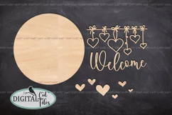 Valentines day Hearts Welcome door sign svg Laser cut files Product Image 3