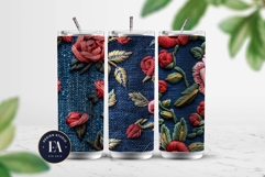 Embroidered Denim Digital Paper| Denim Pattern Product Image 2