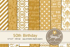 50th Birthday Digital Papers Product Image 1