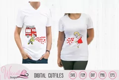 Fire Truck Couple shirt svg, Fireman svg Product Image 1