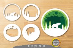 Starry Night Bear Layered Papercut 3D Product Image 1