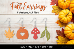 Autumn Earrings SVG for Crafters, Fall Jewelry Template Product Image 1
