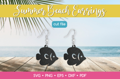 Sea Fish Earring SVG Cut File, Summer Beach Jewelry Template Product Image 1