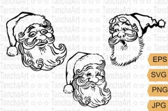 Santa face Christmas svg, png Santa print for Cricut Product Image 1